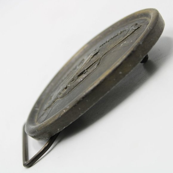 1957 Chevy Chevrolet Corvette Indiana Metal Craft Solid Brass Belt Buckle Vtg - Picture 8 of 9